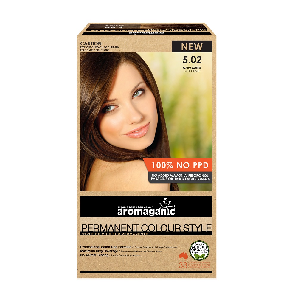 Aromaganic 纯天然植物染发膏 不含PPD 5.02度 咖啡色