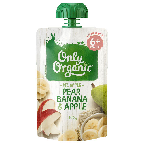 【直邮价】Only Organic有机苹果/梨/香蕉混合泥6个月以上 120克 超市采购日期 