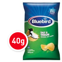 【超市采购】Bluebird 盐醋味薯片(Salt Viger) 40g(疫情期间超市发货较慢，急单不接)
