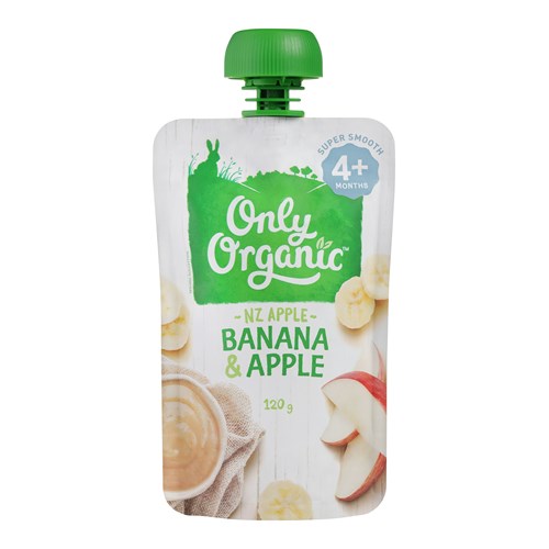 【直邮价】Only Organic有机香蕉苹果泥  4个月以上 120克 超市采购日期 