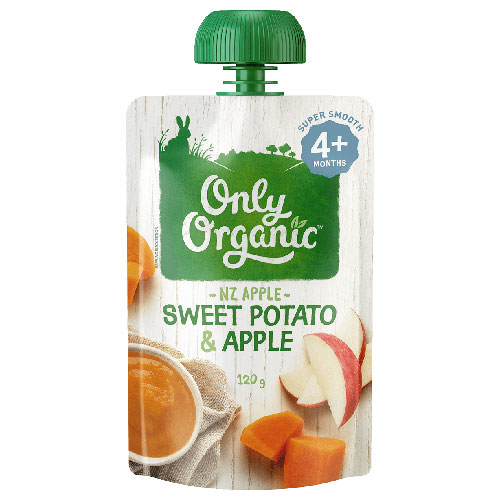 【直邮价】Only Organic有机甘薯/苹果泥 4个月以上 120克 超市采购日期 