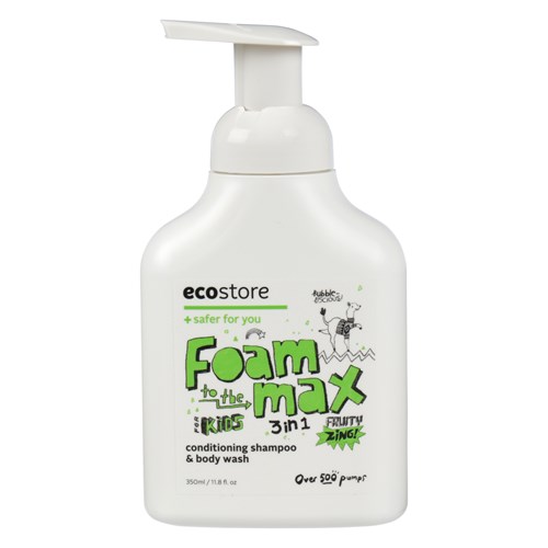 【直邮价】Ecostore 儿童泡沫洗发护发沐浴露3合1 350ml 水果味