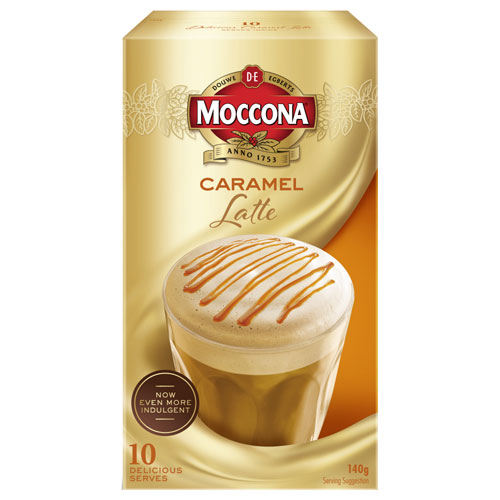 【超市采购】Moccona 摩可纳 焦糖拿铁咖啡 10条一盒 140g(疫情期间超市发货较慢，急单不接)
